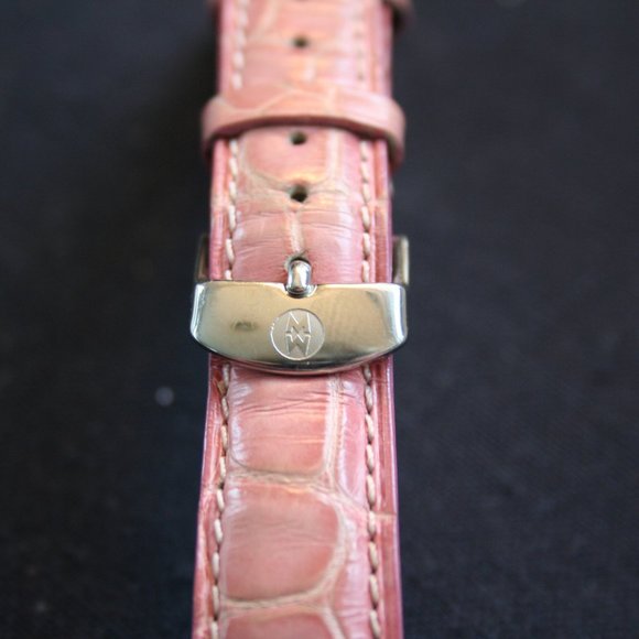 Michele Pink Alligator Watch Band Made in France 16mm - Picture 4 of 7